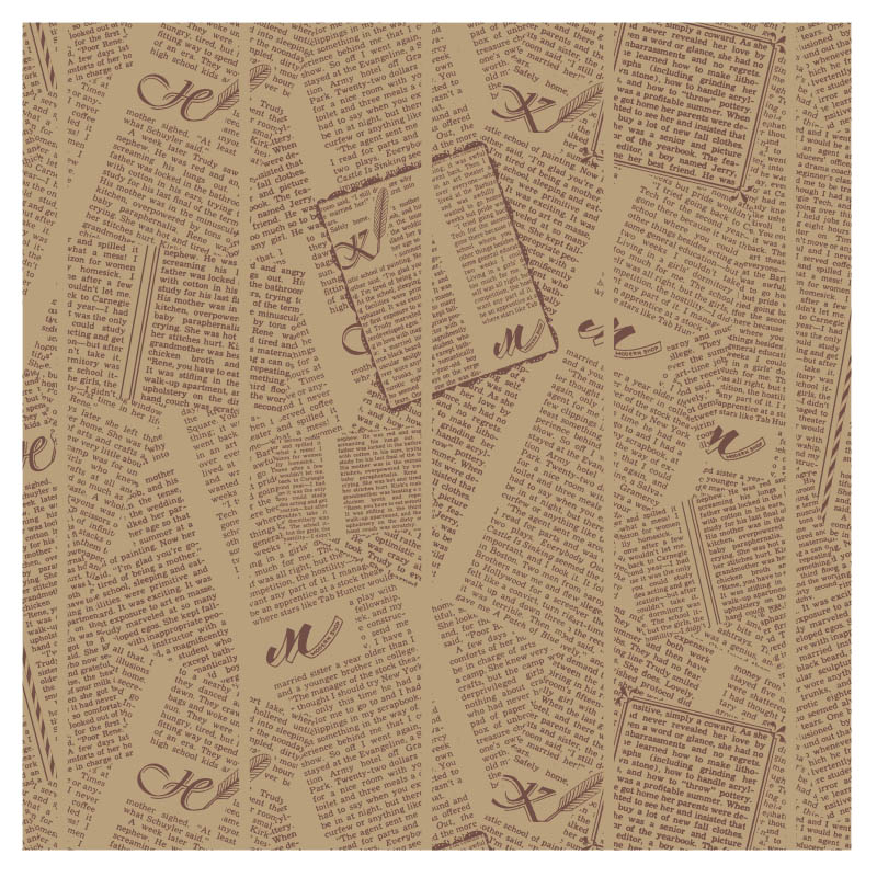 HEIKO ワックスペーパー フェザーイニシャル 茶 300×300mm 100枚/個